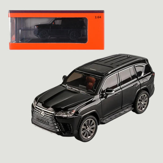 GCD 2021 Lexus LX600 Black 1:64 Diecast Model SUV – Premium Luxury SUV Collectible Miniature with Display Base