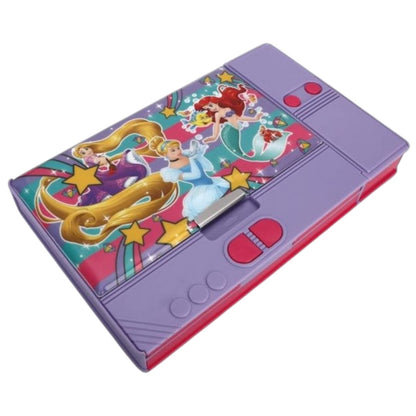 Disney Princess Kids Pencil Box with Calculator & Dual Sharpener | Large Capacity Multifunction Stationery Organizer | Purple