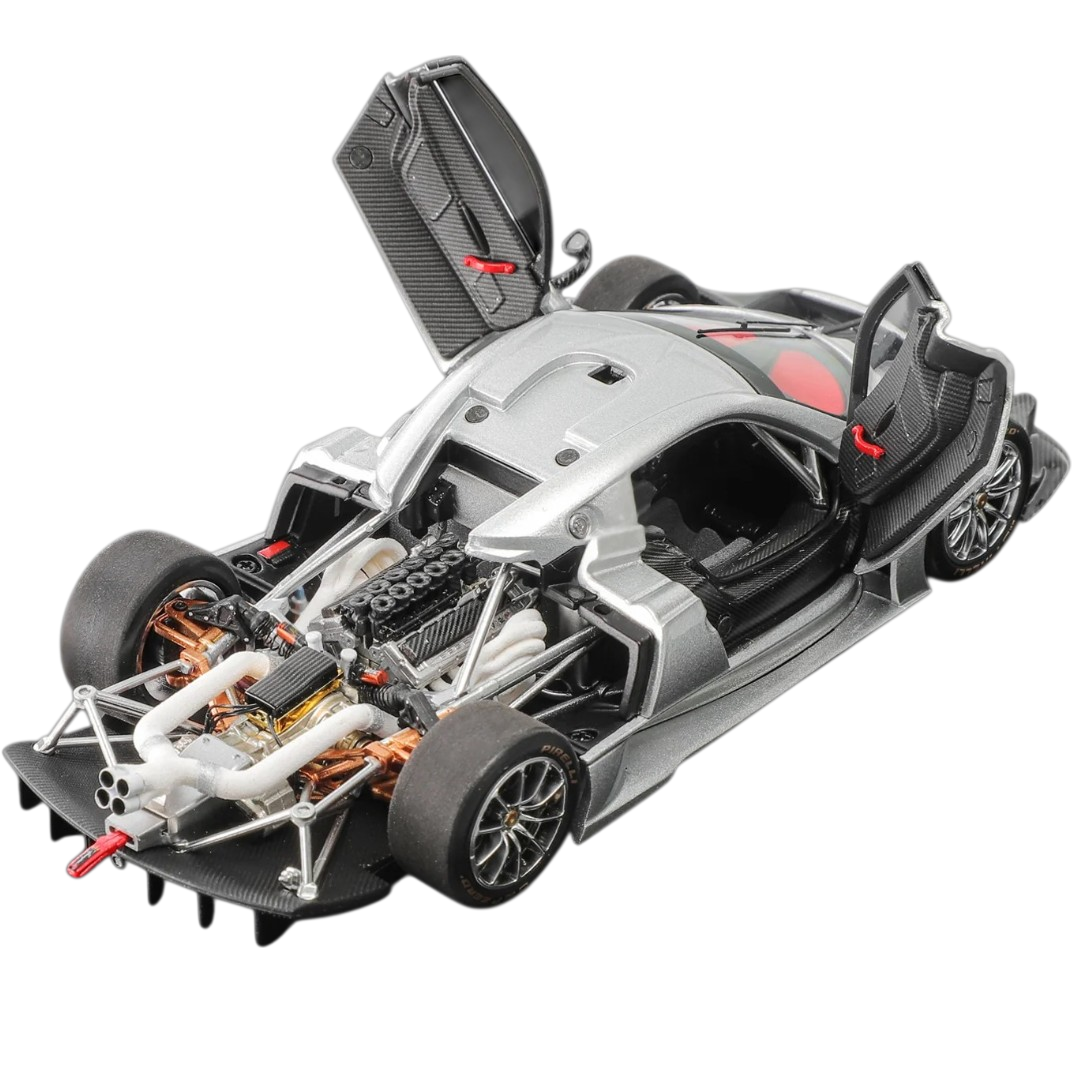 LCD Models 1:43 Pagani Huayra R Silver Die-Cast Model Car | Premium Collectible