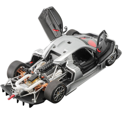 LCD Models 1:43 Pagani Huayra R Silver Die-Cast Model Car | Premium Collectible
