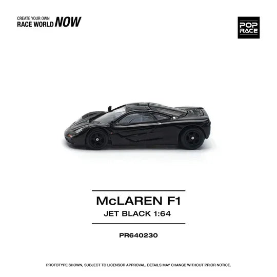 POP RACE McLaren F1 Black 1:64 Die-Cast Car Model | PR64-230
