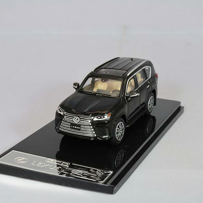 GCD 2021 Lexus LX600 Black 1:64 Diecast Model SUV – Premium Luxury SUV Collectible Miniature with Display Base