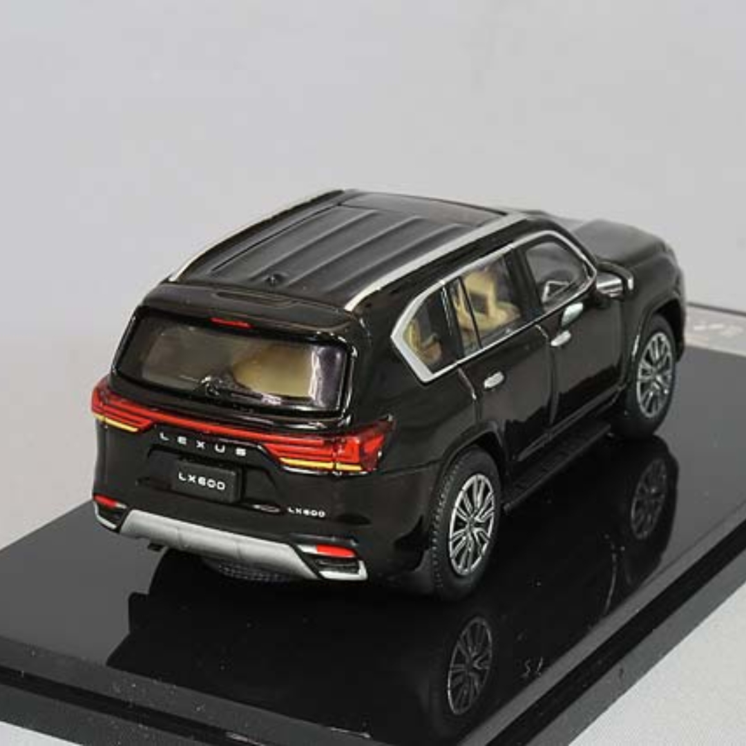 GCD 2021 Lexus LX600 Black 1:64 Diecast Model SUV – Premium Luxury SUV Collectible Miniature with Display Base