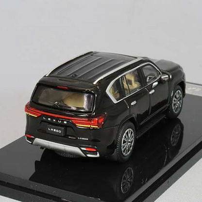 GCD 2021 Lexus LX600 Black 1:64 Diecast Model SUV – Premium Luxury SUV Collectible Miniature with Display Base