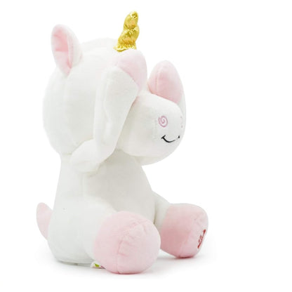 Fuzzbuzz Plugs at Play Agnes the Unicorn Plush Toy | Interactive Peek-a-Boo Soft Stuffed Unicorn for Kids | Musical Plush Toy | Ages 3+