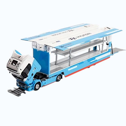 Maxwell 1:64 Scania S730 V8 Hyundai Transport Truck Die-Cast Model | Premium Car Carrier Trailer