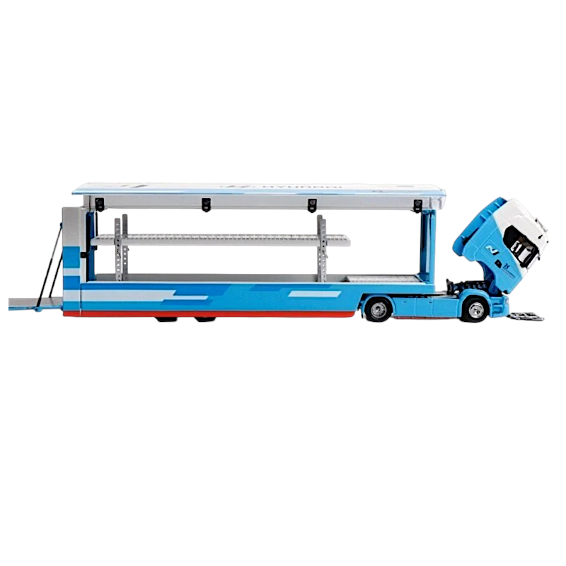 Maxwell 1:64 Scania S730 V8 Hyundai Transport Truck Die-Cast Model | Premium Car Carrier Trailer