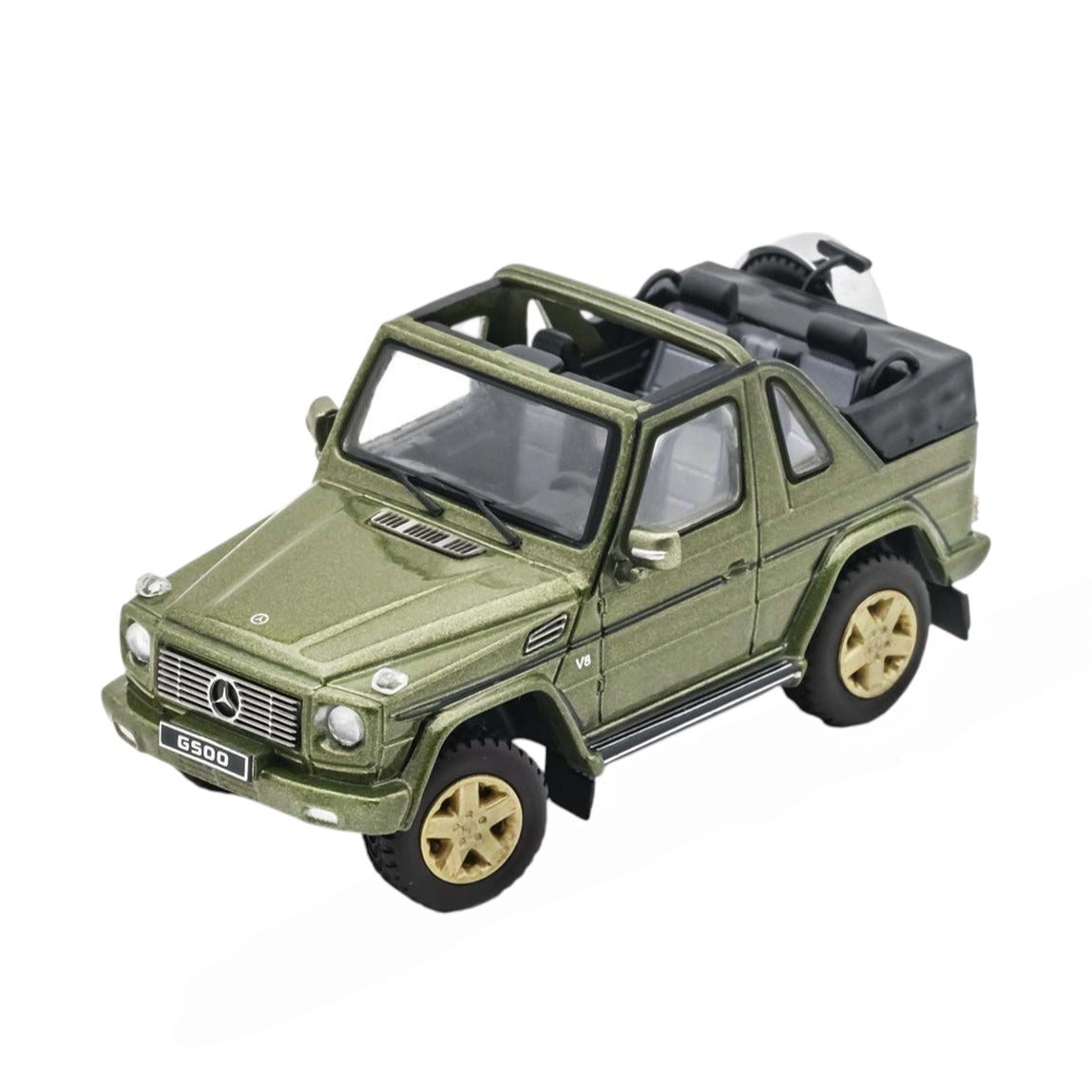 GCD 1:64 Mercedes-Benz G500 Cabriolet W463 Green Die-Cast Model Car (LHD) with Accessories
