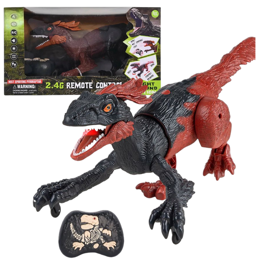 Remote Control 2.4GHz Walking Dinosaur with Mist Spray, Roaring Sound & LED Lights