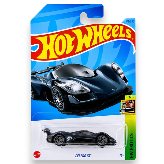 (Creased Pack) Hot Wheels 1:64 Celero GT Die-Cast Model Car (Blister Pack) | HW Exotics 3/10 | Mattel Collectible