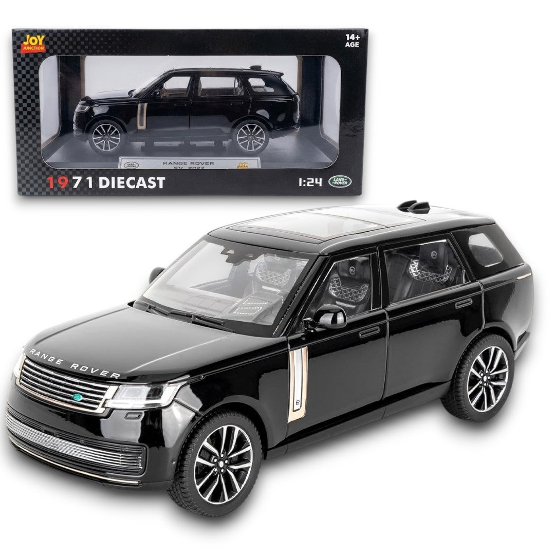 Joy Junction Range Rover SV 2022 1:24 Diecast Car Black – Alloy Metal Pullback Toy SUV with Lights, Sound & Opening Doors