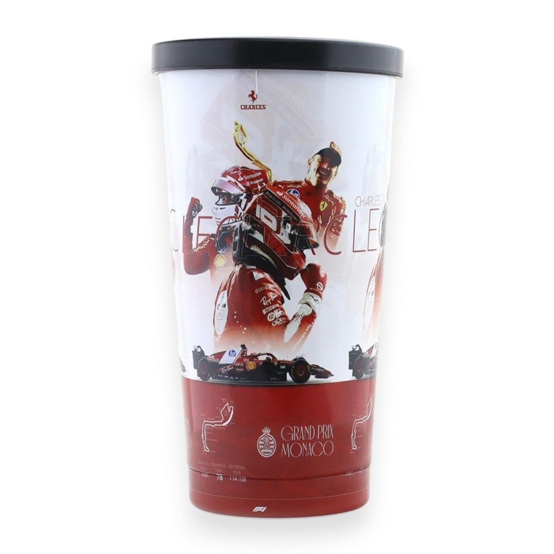 Charles Leclerc Monaco Grand Prix F1 Inspired Tumbler Cup with Lid 500ML – Formula Racing Theme Drink Cup for F1 Fans