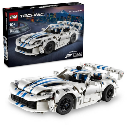 LEGO 42234  Technic Dodge Viper GTS-R Sports Car – 805-Piece Racing Car Kit, Ages 10+