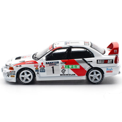 POP RACE PR64-165 Mitsubishi Lancer Evolution IV Rally Art – 1:64 Scale Diecast Collectible Model Car