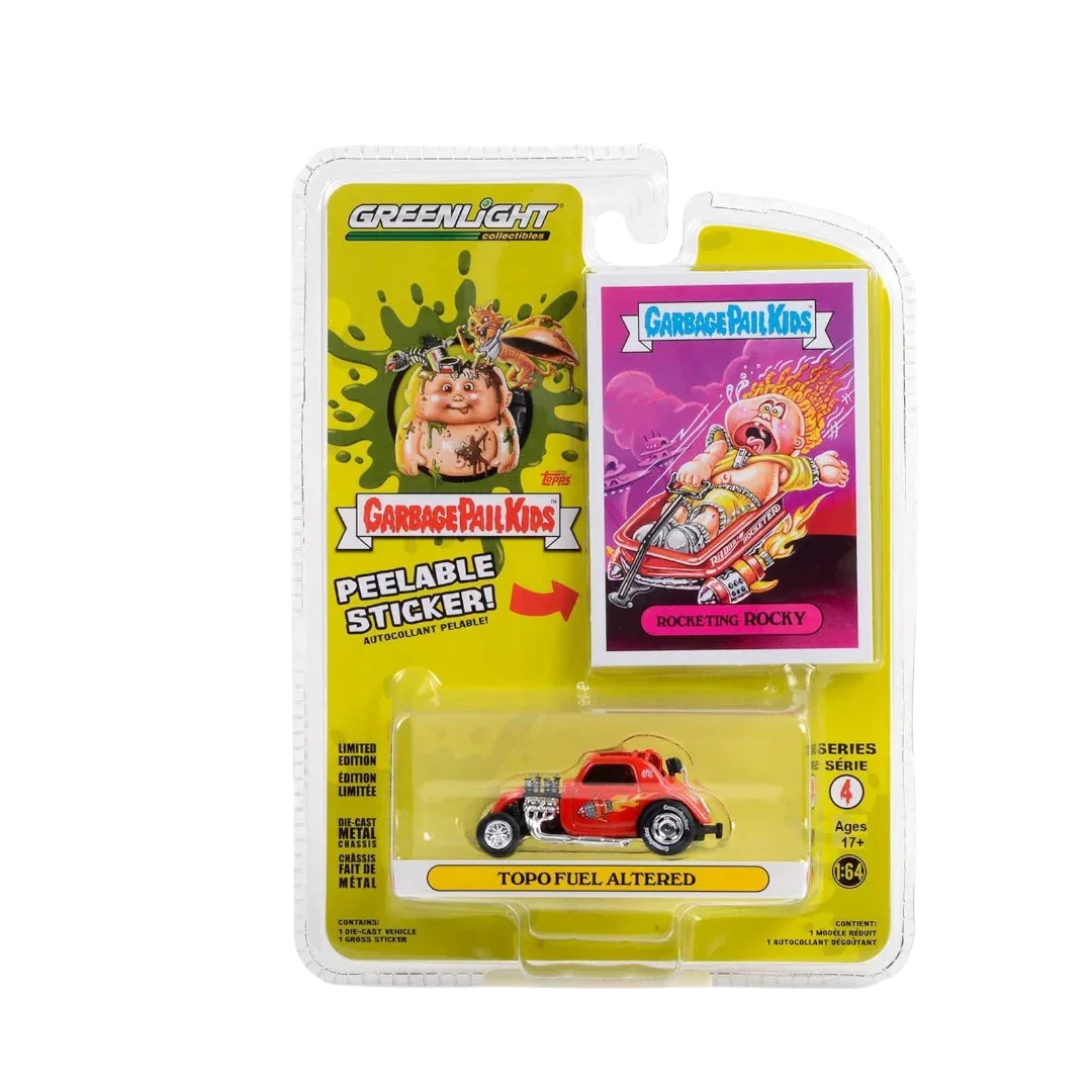 Greenlight Garbage Pail Kids – TOPO Fuel Altered with Rocketing Rocky Sticker (Series 4) 1:64 Scale Die-Cast