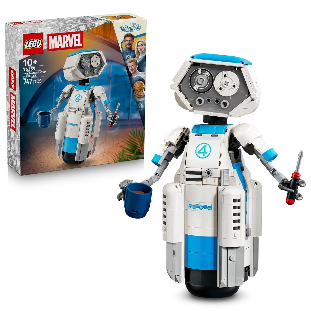 LEGO 76339 Marvel Fantastic Four H.E.R.B.I.E. – Posable Robot Building Set, 747 Pieces, Ages 10+