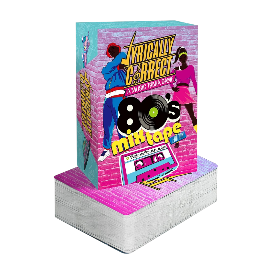 Lyrically Correct 80's Mixtape Edition | Music Card Game | Standalone Party Game for Families & Adults | 80s Pop, Funk, Hip-Hop & R&B
