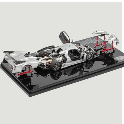 LCD Models 1:43 Pagani Huayra R Silver Die-Cast Model Car | Premium Collectible