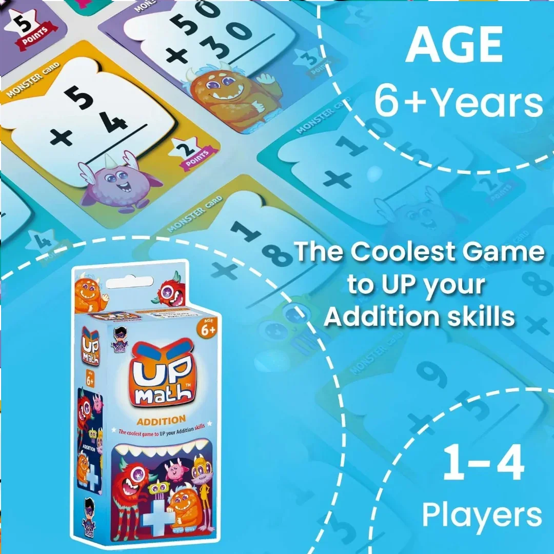 UP Math Educational Card Game Series – Subtraction | Division | Multiplication| Addition (Ages 6+/7+)
