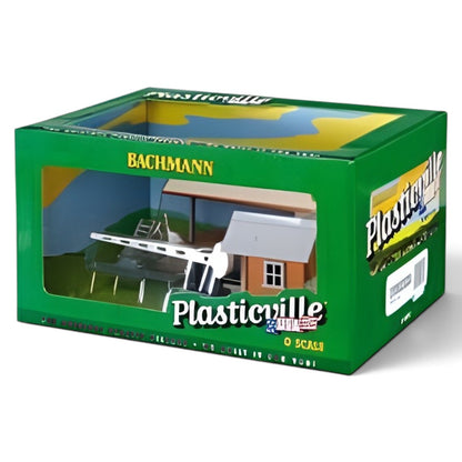 Bachmann Plasticville U.S.A. Loading Platform & Crossing Shanty – O Scale Pre-Built Railroad Structure Set