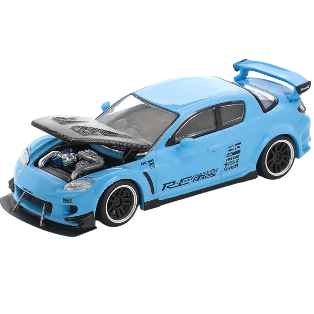 アンドレ・イグダーラ MVP EDITION ボブルヘッド POP RACE Mazda RX-8 RE Amemiya Blue 1:64 Die-Cast Car Model | PR64