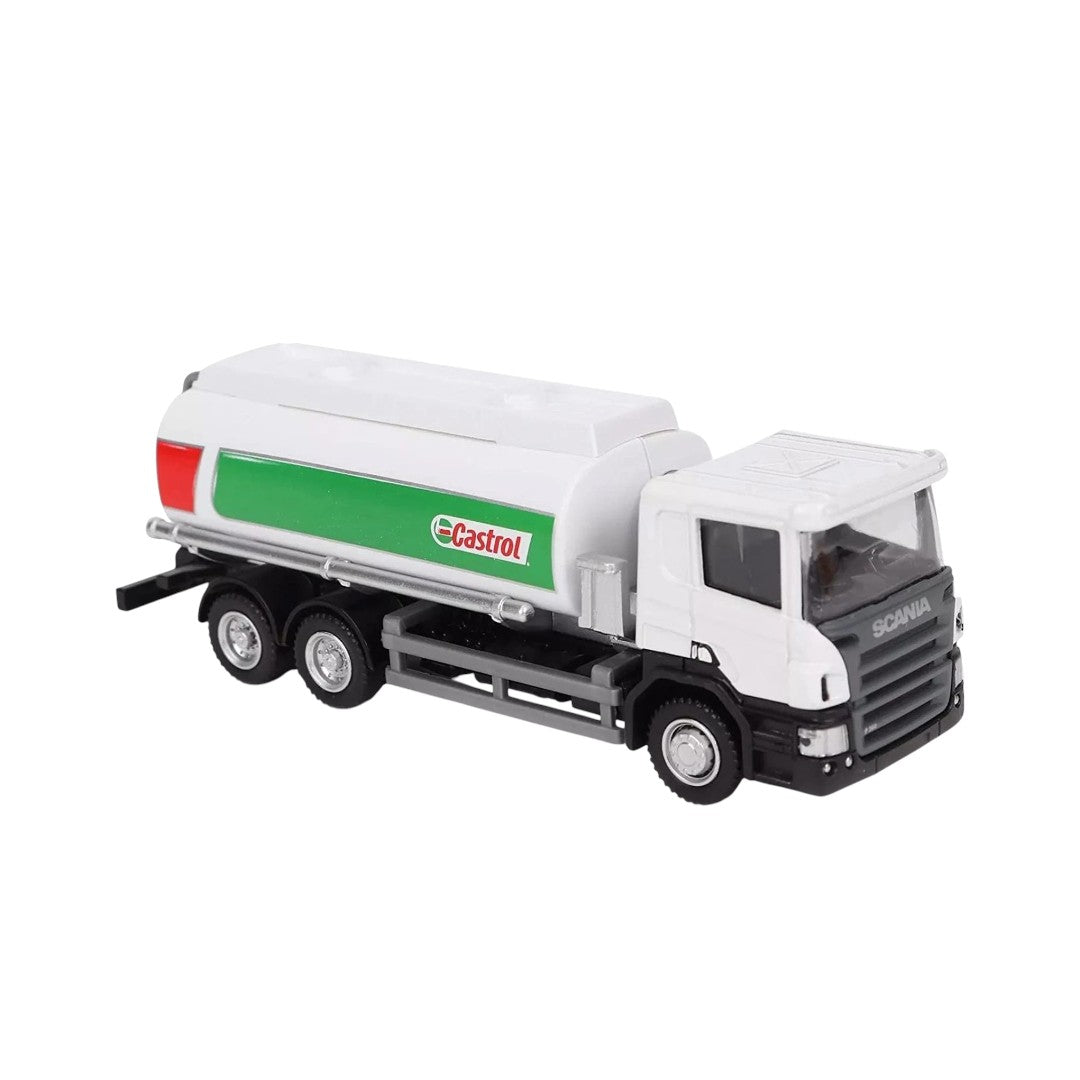 RMZ City 1:64 Scania P-Series Castrol Oil Tanker Truck Die-Cast Model – White & Green