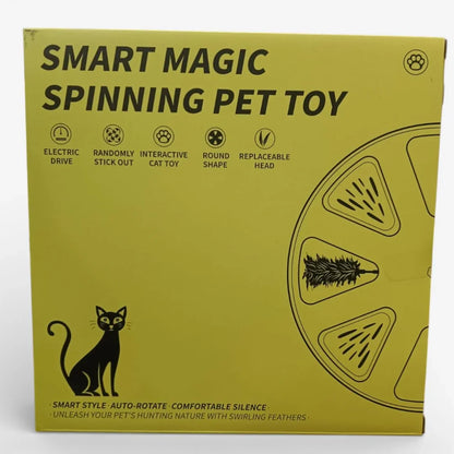 Smart Magic Spinning Pet Toy – Automatic Interactive Cat Toy with Rotating Feathers, Replaceable Heads & Silent Electric Drive