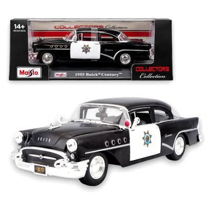 Maisto 1955 Buick Century Police Car 1:24 Die-Cast Model | Collector's Collection | Classic Die-Cast Replica