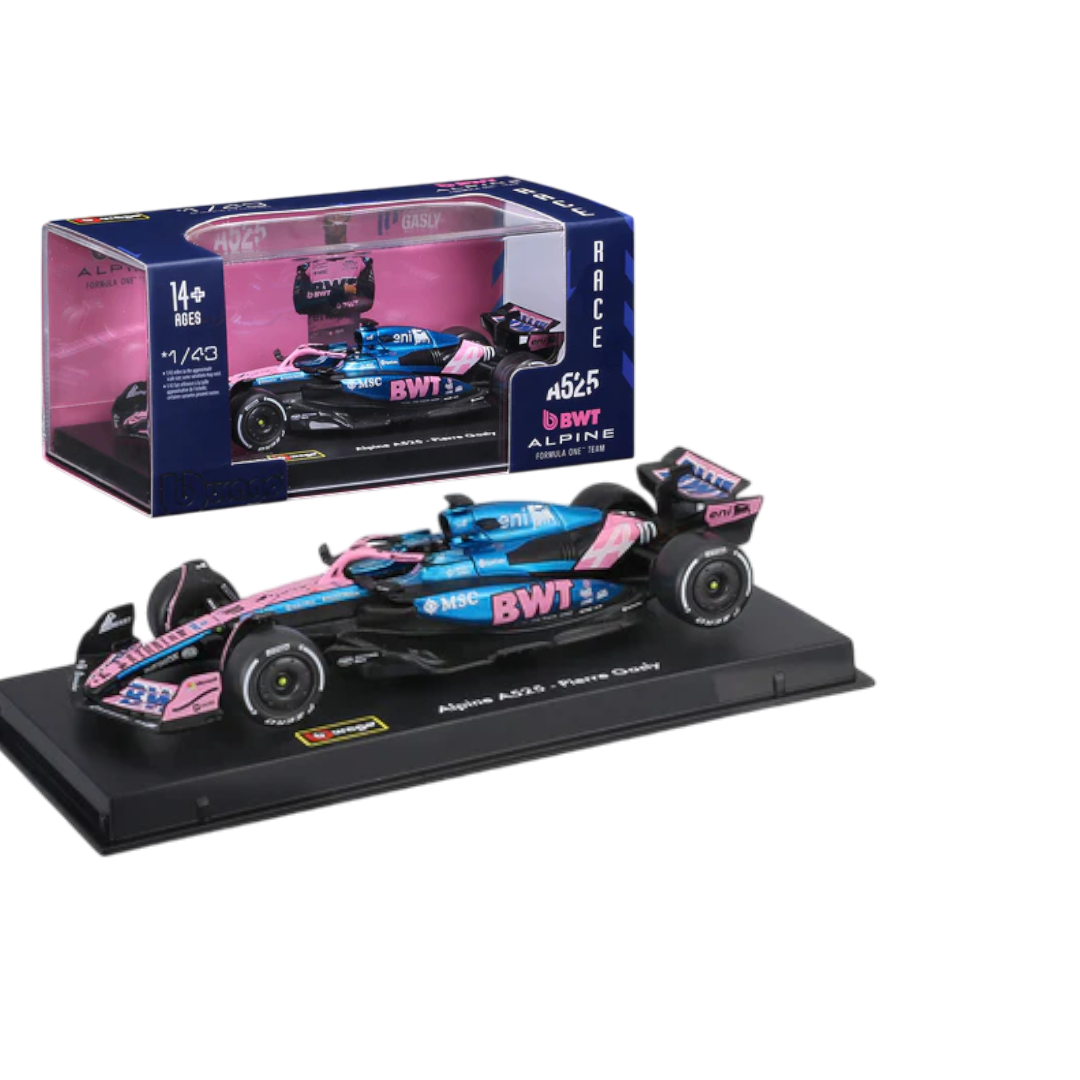 Bburago 1:43 BWT Alpine A525 #10 Pierre Gasly Monaco GP 2025 Diecast Formula 1 Car