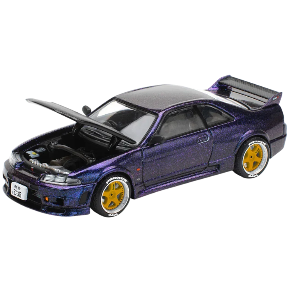 POP RACE Nissan Skyline GT-R R33 Purple 1:64 Die-Cast Car Model