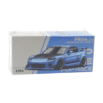 POP RACE Mazda RX-8 RE Amemiya Blue 1:64 Die-Cast Car Model | PR64-270 JDM Collector Edition