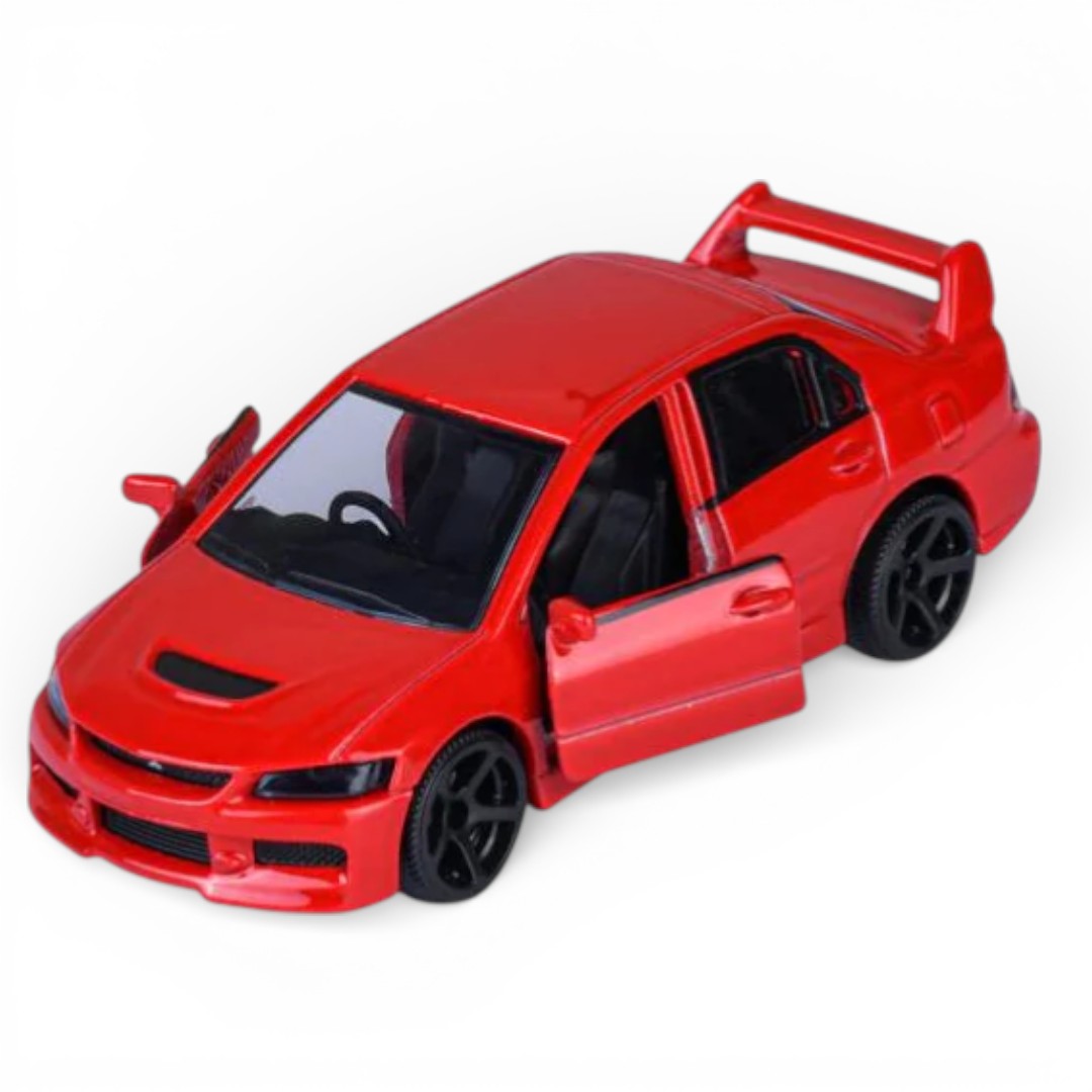 Majorette JDM Legends Mitsubishi Lancer Evolution IX Red Diecast Car – Metal Body with Moving Parts