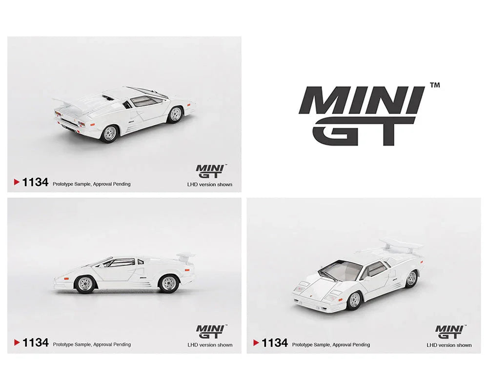 Mini GT 1:64 Duo Set Roxy Porsche 911 GT3 R #77 AO Racing IMSA 2024 + Blister Lamborghini Countach 25th Anniversary White | Premium Diecast Models