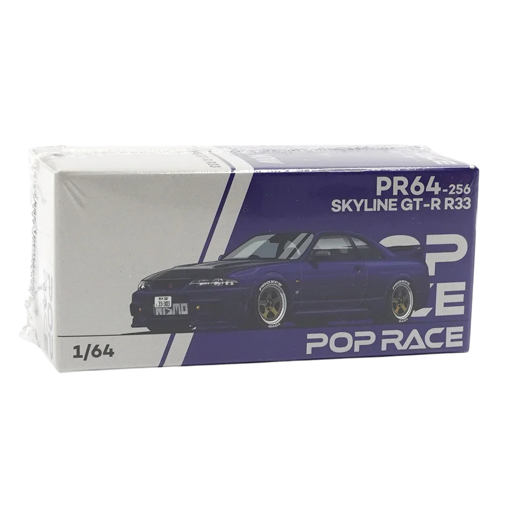 POP RACE Nissan Skyline GT-R R33 Purple 1:64 Die-Cast Car Model