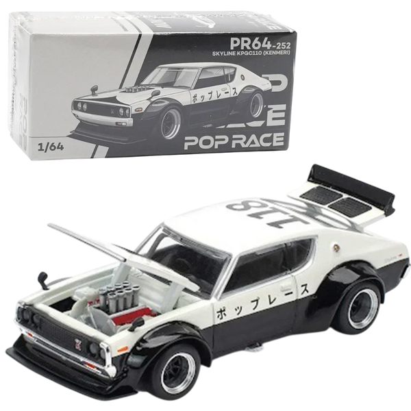 POP RACE Nissan Skyline KPGC110 Kenmeri 1:64 Die-Cast Car Model