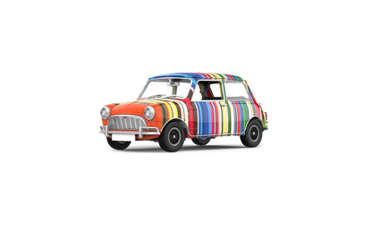 TINY 1:50 Mini Cooper Art Car Coloured Stripes Diecast Model Car | HYP00004 Collectible Miniature