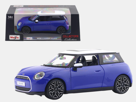 Maisto Mini Cooper SE (J01) 1:18 Scale Diecast Model Car – Collector’s Edition Blue with White Roof