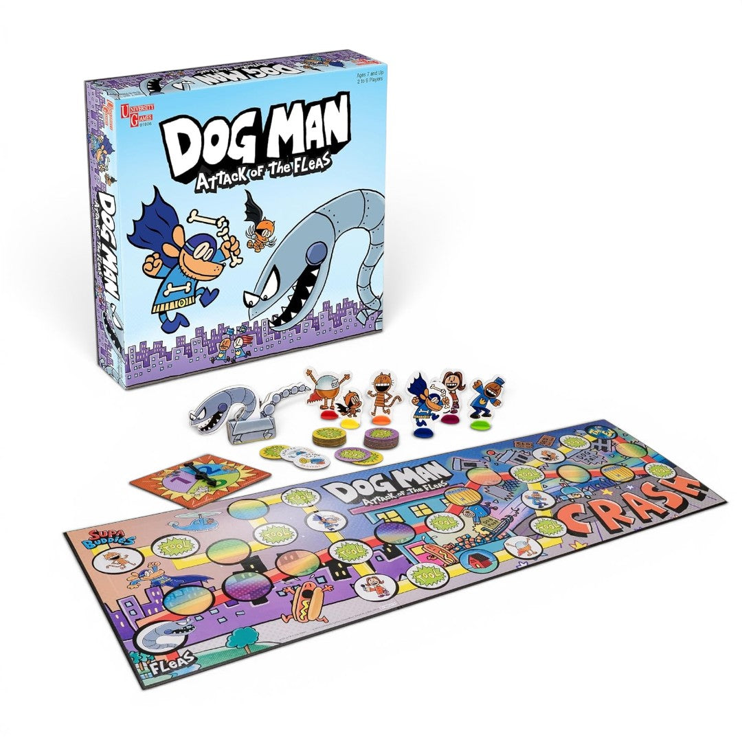 Dog Man: Attack of the Fleas Board Game | Family Strategy Game for 2–6 Players Ages 7+ | University Games