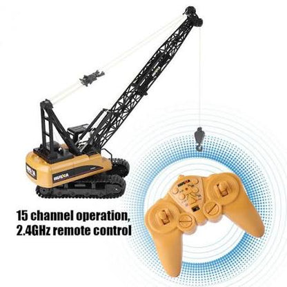 HUINA 1572 1:14 RC Crawler Crane | 15CH 2.4GHz Metal Alloy Construction Crane with 680° Rotation Engineering Construction Truck