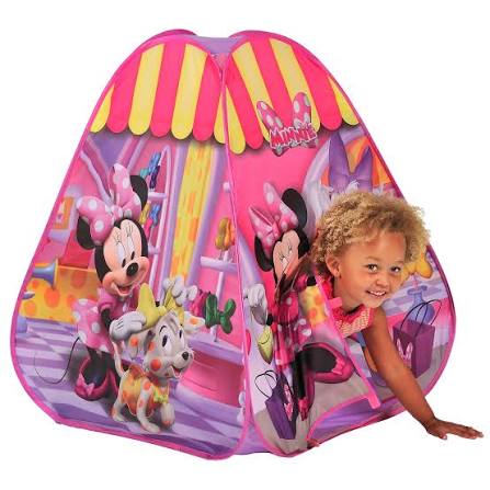 Disney Minnie Mouse Boutique Pop-Up Hideaway Tent for Kids – 90 x 75 x 75 cm | Colourful Indoor Play Tent & Playhouse for Pretend Play