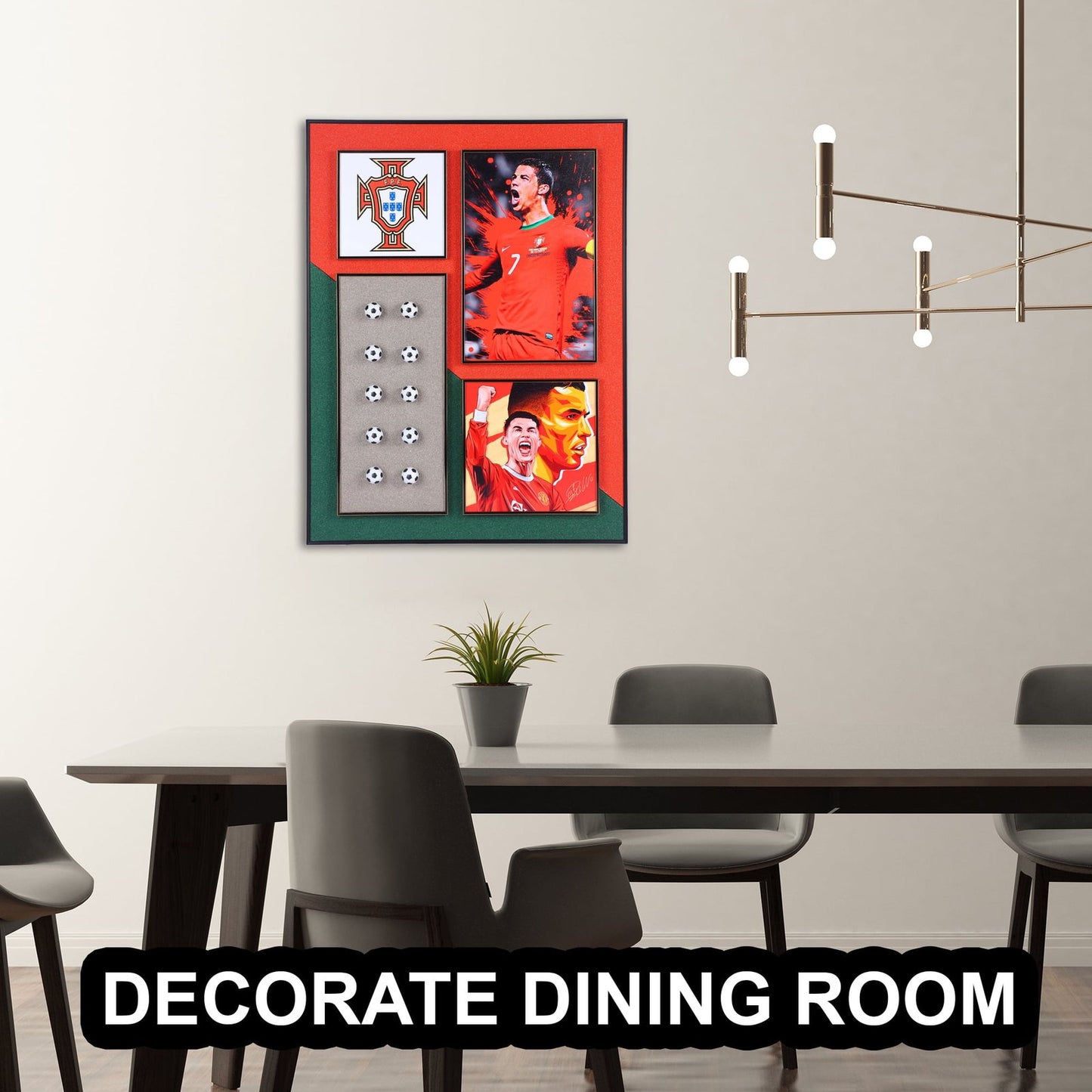 Ronaldo Reign: Cristiano Ronaldo Decorative Wall Frame - Embodying Football Greatness in Ball and Picture Form