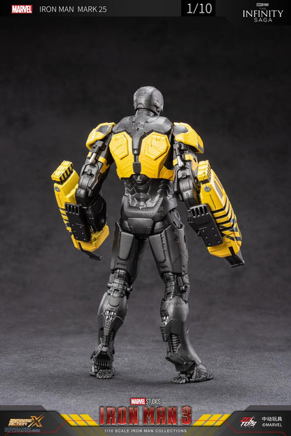 ZD Toys 1:10 Scale Iron Man Mark XXV 25 (Striker) Action Figure | Marvel Studios Iron Man 3 | 7 Inch Heavy Construction Armor Collectible
