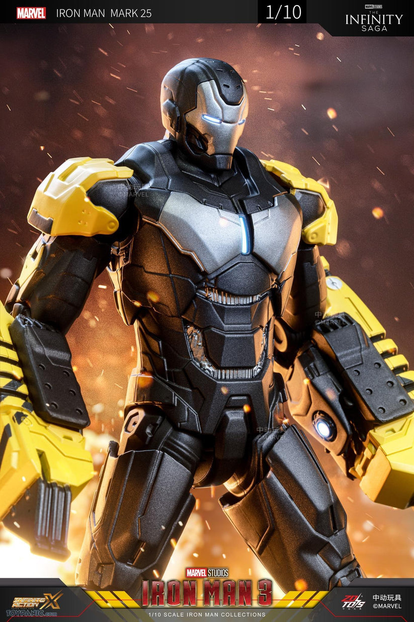 ZD Toys 1:10 Scale Iron Man Mark XXV 25 (Striker) Action Figure | Marvel Studios Iron Man 3 | 7 Inch Heavy Construction Armor Collectible