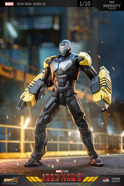 ZD Toys 1:10 Scale Iron Man Mark XXV 25 (Striker) Action Figure | Marvel Studios Iron Man 3 | 7 Inch Heavy Construction Armor Collectible