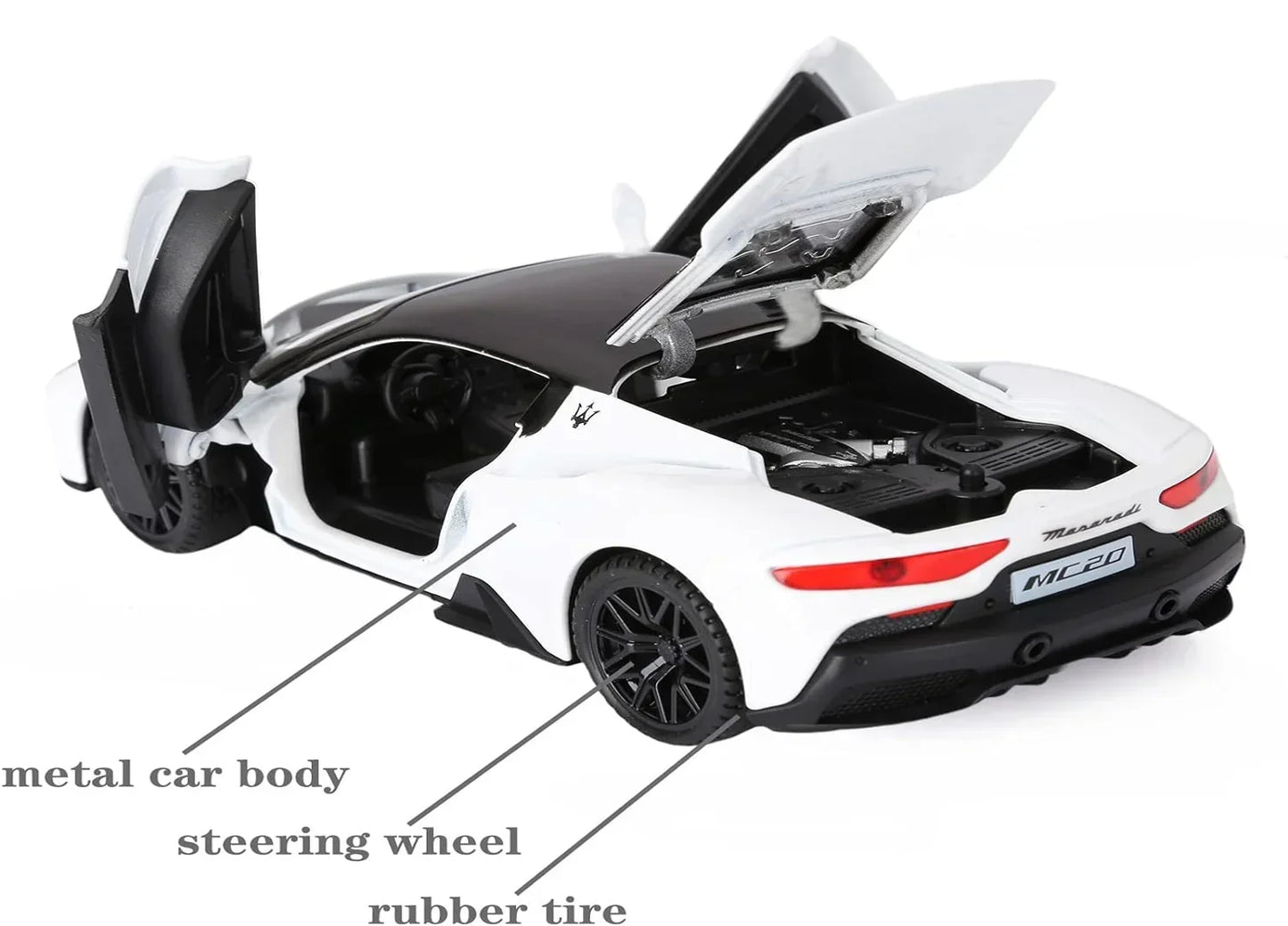 JOY JUNCTION 1:32 Scale Alloy Diecast Super Sports Car Model – Collector Edition with Openable Doors & Premium Finish (Yellown/ White)