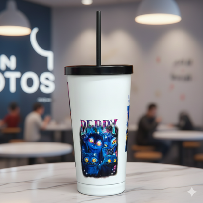 K-Pop Huntrix  700ml Stainless Steel Tumbler Sipper Water Bottle With Straw | Leak-Resistant Travel Cup