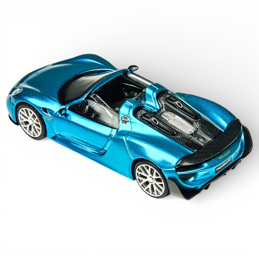 Porsche 918 Spyder – TimeMicro 1:64 Scale Diecast Model Car (Blue)