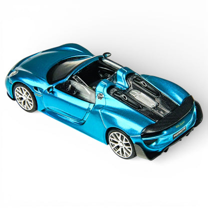 Porsche 918 Spyder – TimeMicro 1:64 Scale Diecast Model Car (Blue)