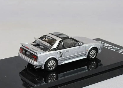 Hoda Japan 1:64 TOYOTA MR2 1600G-LIMITED SUPER CHARGER 1988 T Bar Roof Metalic Silver HJ643056AGM Diecast Car Model - Jaiman Toys