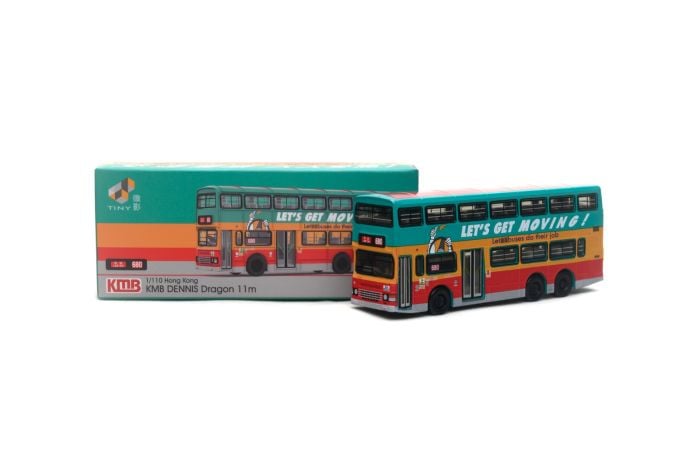 Tiny City 1:110 KMB Dennis Dragon 11m "Let's Get Moving!" Route 680 Diecast Model Bus | Official Hong Kong Double-Decker Bus Collectible